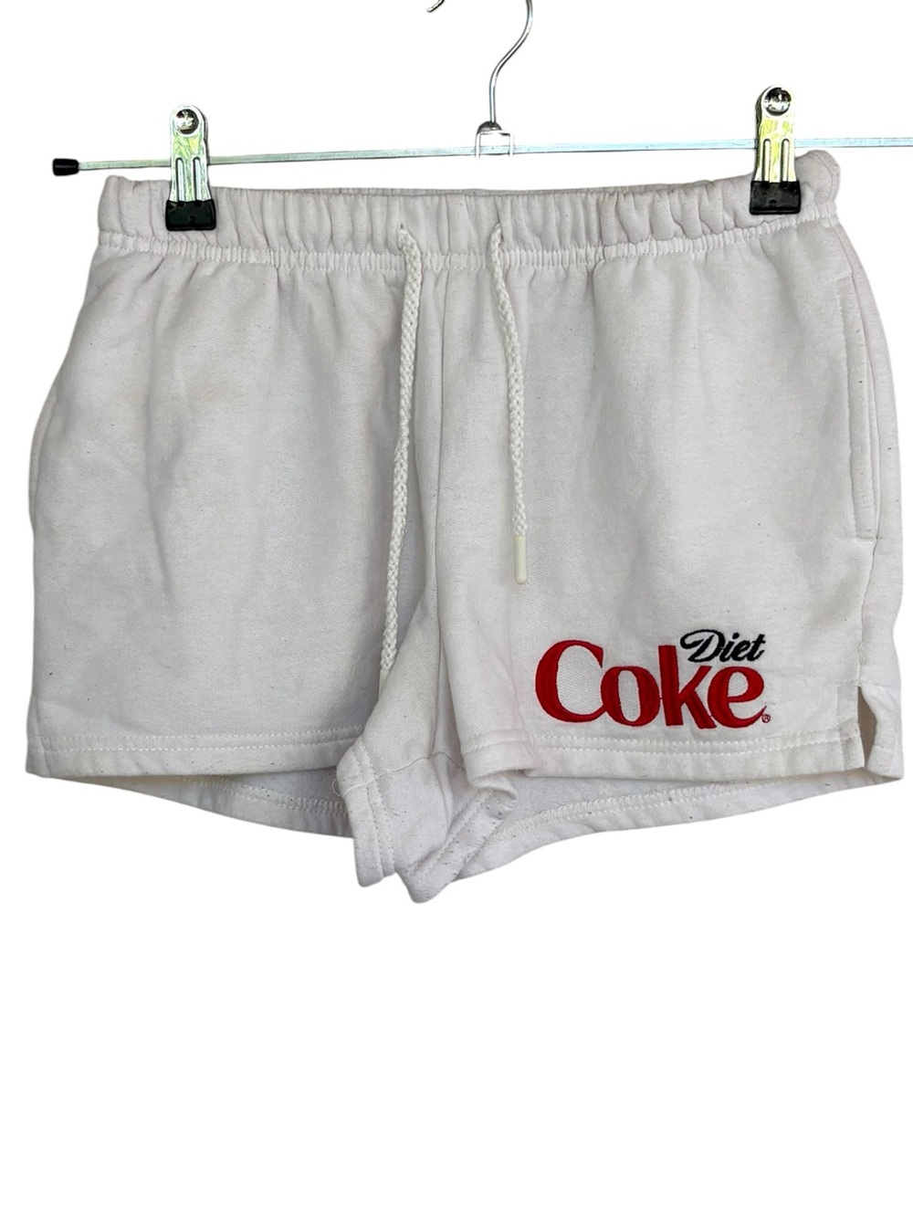 Coca Cola Diet Coke Fleece Sweat Drawstring Elastic Waste Shorts Size S